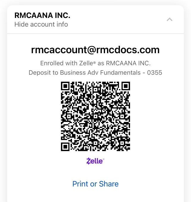 ZELLE QR CODE zelle